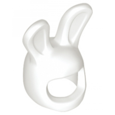 white minifigure headgear head cover costume bunny ears