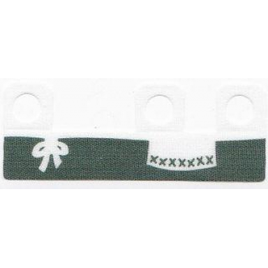 white minifigure skirt cloth length 8mm with dark green apron pattern
