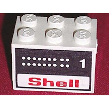 stickered assembly 3 x 2 x 1 2 3 with shell tank number 1 pattern on both sides stickers - set 6610 - 2 plate 2 x 3 1 brick 1 x 2 1 brick 1 x 3 1 brick modified 1 x 1 with headlight