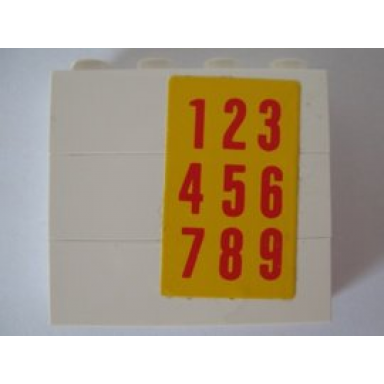 stickered assembly 4 x 1 x 3 with 123456789 pattern sticker - set 5235-2 - 3 brick 1 x 4