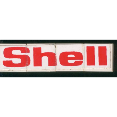 white stickered assembly 8 x 2 with shell logo pattern sticker - set 6378 - 4 tile 2 x 2