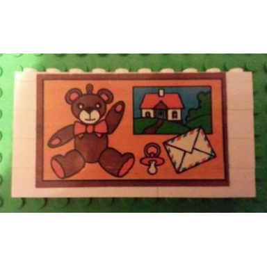 white stickered assembly 10 x 1 x 4 1 3 with teddy bear pattern sticker - set 5233 - 4 brick 1 x 4 4 brick 1 x 6 1 plate 1 x 4 1 plate 1 x 6