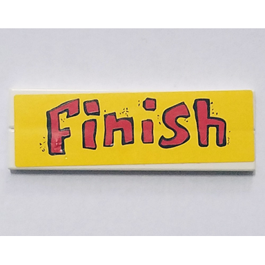 white stickered assembly 6 x 2 with red finish on yellow background pattern sticker - set 4982 - 2 tile 1 x 6