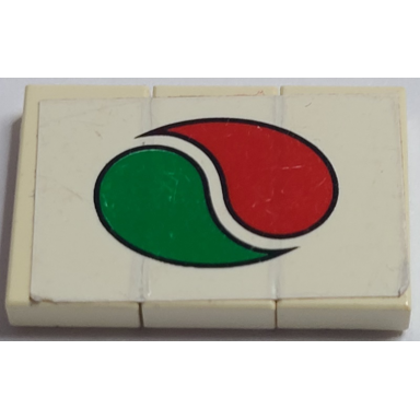 white stickered assembly 3 x 2 with octan logo on white background pattern sticker - set 6562 - 3 tile 1 x 2