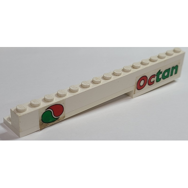 white stickered assembly 16 x 2 x 2 with octan logo pattern model left side stickers - set 6594 - 1 brick 1 x 16 1 brick 1 x 6 1 plate 1 x 8 1 plate 2 x 2 corner