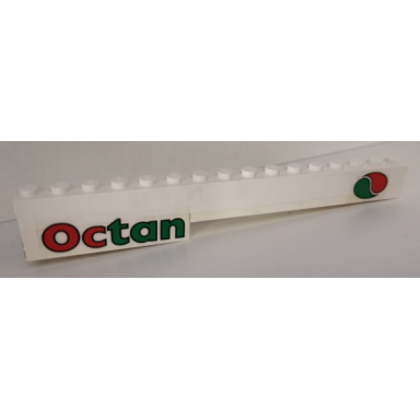 white stickered assembly 16 x 2 x 2 with octan logo pattern model right side stickers - set 6594 - 1 brick 1 x 16 1 brick 1 x 6 1 plate 1 x 8 1 plate 2 x 2 corner