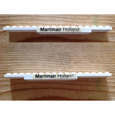white stickered assembly 16 x 2 x 2 3 with black martinair holland pattern on both sides stickers - set 1611-2 - 3 plate 2 x 8