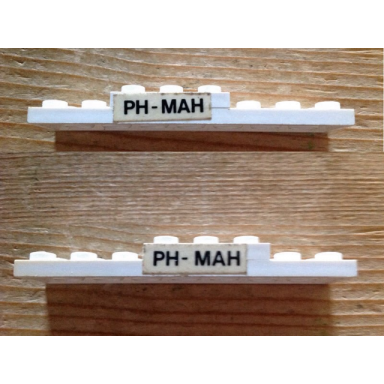 white stickered assembly 8 x 2 x 2 3 with black ph-mah pattern on both sides stickers - set 1611-2 - 1 plate 2 x 3 1 plate 2 x 8