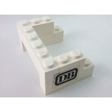 white stickered assembly 6 x 4 x 2 with black db pattern on both sides stickers - set 7730 - 2 brick 1 x 2 2 brick 1 x 4 1 brick 1 x 6