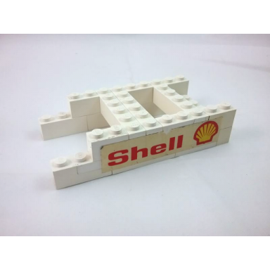 white stickered assembly 11 x 6 x 2 with red shell and shell logo pattern on both sides stickers - set 7816 - 6 brick 1 x 2 4 brick 1 x 3 2 brick 1 x 4 4 brick 1 x 6