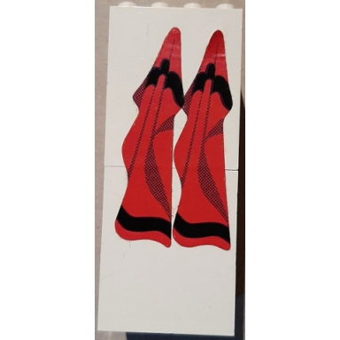 white stickered assembly 4 x 4 x 8 with 2 red towels with black stripes pattern stickers - set 232-1 - 2 homemaker cupboard 4 x 4 x 4 with door holder holes