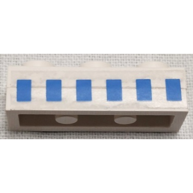 white stickered assembly 3 x 1 x 2 3 with 6 blue rectangles ferry windows pattern sticker - set 1658 - 2 plate 1 x 3