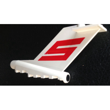 white tail vintage with large red letter s sterling logo on both sides and black dot on rear pattern sticker - set 1552-2