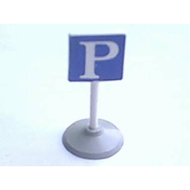 white road sign with post square with parking p pattern type 1 base