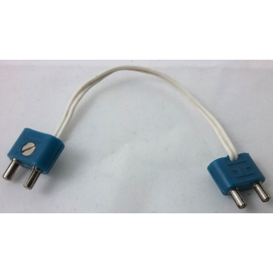 white electric wire 12v 4.5v with 2 leads 14 studs long with 2 blue electric connector 2-way male rounded narrow type 1 with cross-cut pins x466c14 bb0141c01