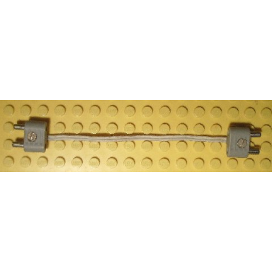 white electric wire 12v 4.5v with 2 leads 14 studs long with 2 light gray electric connector 2-way male rounded narrow type 1 with cross-cut pins x466c14 bb0141c01
