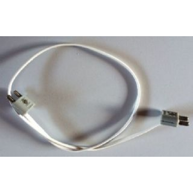 white electric wire 12v 4.5v with 2 leads 45 studs long with 2 light gray electric connector 2-way male rounded narrow type 1 with cross-cut pins