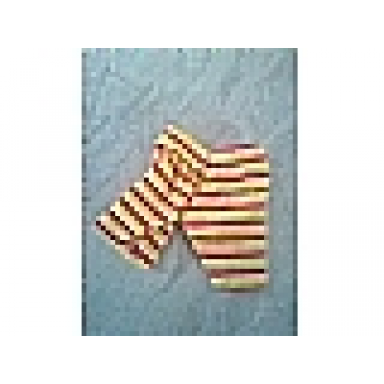 white duplo doll cloth pants with red stripes pattern