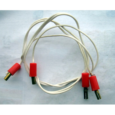 white electric wire 4.5v with four red 1-prong connectors with split pin 48 studs long