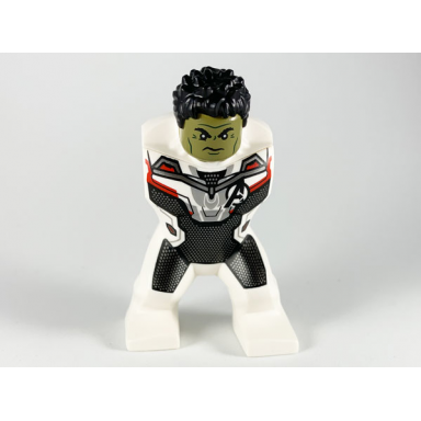 white body giant hulk with white avengers jumpsuit pattern