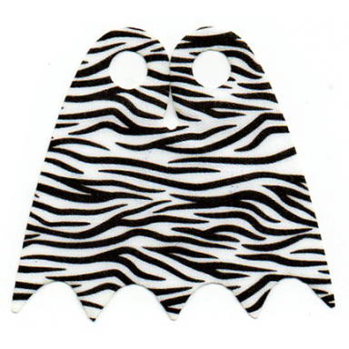 white minifigure cape cloth scalloped 5 points batman teardrop neck cut - traditional starched fabric with black stripes pattern