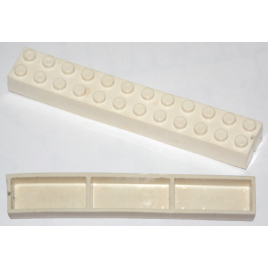 white brick 2 x 12 without bottom tubes slotted with 1 slot