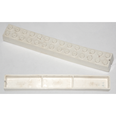 white brick 2 x 14 without bottom tubes slotted with 1 slot