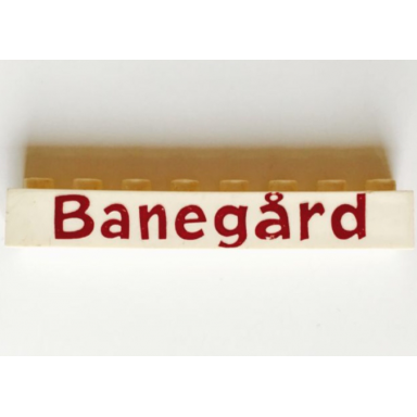 white brick 1 x 8 without bottom tubes with cross side supports with red banegã¥rd pattern banegard