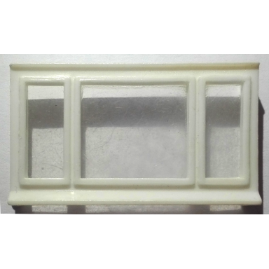 white window 1 x 6 x 3 3-pane with glass for slotted bricks