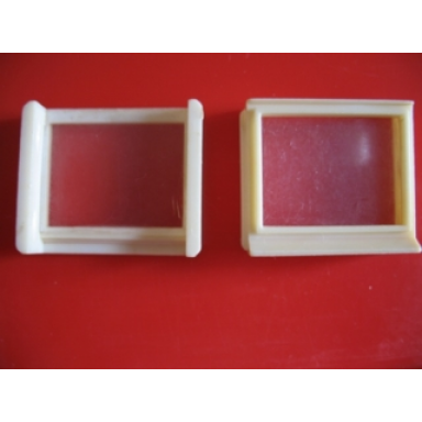 white window 1 x 4 x 3 with glass for slotted bricks