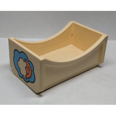 white duplo furniture bed 2 x 4 with moon and cloud pattern