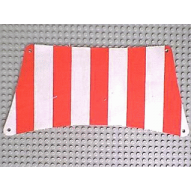 white cloth sail 30 x 15 bottom with red thick stripes pattern