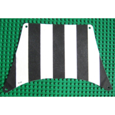 white cloth sail 27 x 17 top with black thick stripes pattern