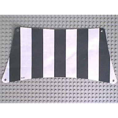white cloth sail 30 x 15 bottom with black thick stripes pattern