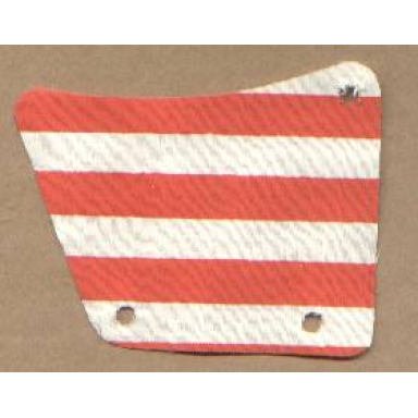 white cloth sail 9 x 11 3 holes with red stripes pattern