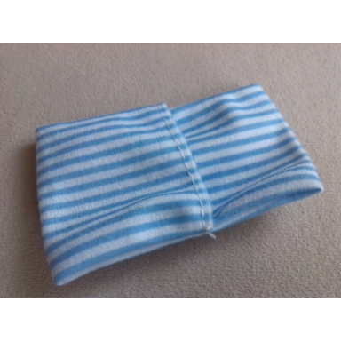 white duplo cloth sleeping bag with blue stripes pattern thin version