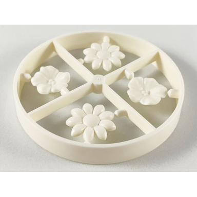 white scala accessories - complete sprue - flowers 2 each of types 2 3