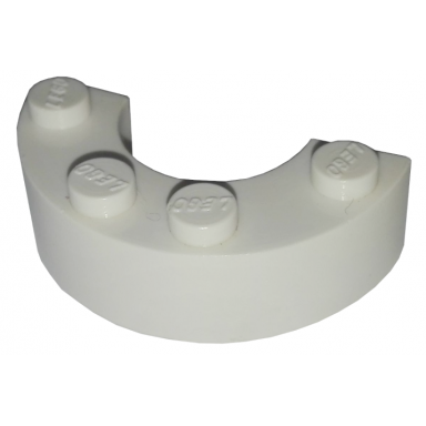 white brick round corner 4 x 2 macaroni double without stud notches