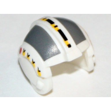 white minifigure headgear helmet sw rebel pilot with dark bluish gray rectangles pattern wedge antilles