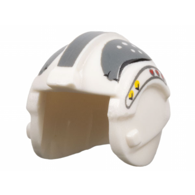 white minifigure headgear helmet sw rebel pilot with dark bluish gray curved pattern