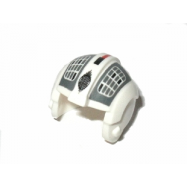 white minifigure headgear helmet sw rebel pilot with white grid on dark bluish gray pattern