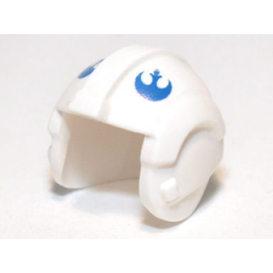white minifigure headgear helmet sw rebel pilot with blue rebel alliance symbol pattern