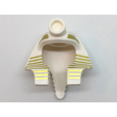white minifigure headgear headdress mummy with gold stripes pattern