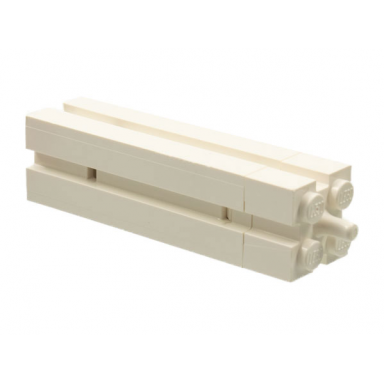 white support 2 x 2 x 6 with channels and top peg smooth on all sides