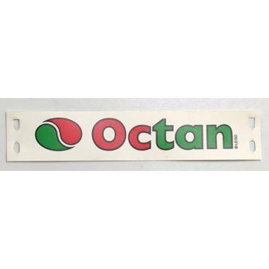 white plastic rectangle 16 x 4 with octan logo pattern