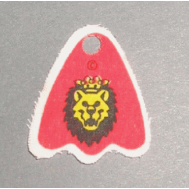 white minifigure cape cloth round lobes with royal knights lion head pattern