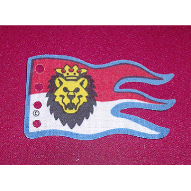 white cloth flag 8 x 5 wave with royal knights lion head on red and white background pattern
