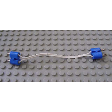 white electric wire 12v 4.5v with two blue 2-prong connectors 11 studs long