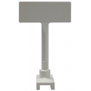 white road sign rectangle round pole