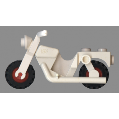 white motorcycle town with red wheels with black tires x81 3464c02
